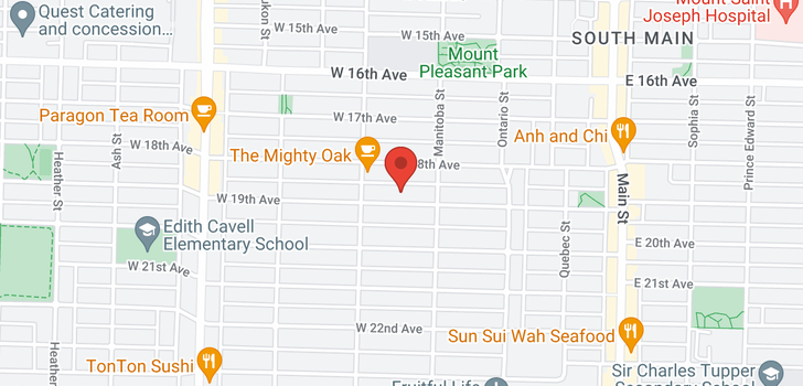 map of 145 W 19 AVENUE